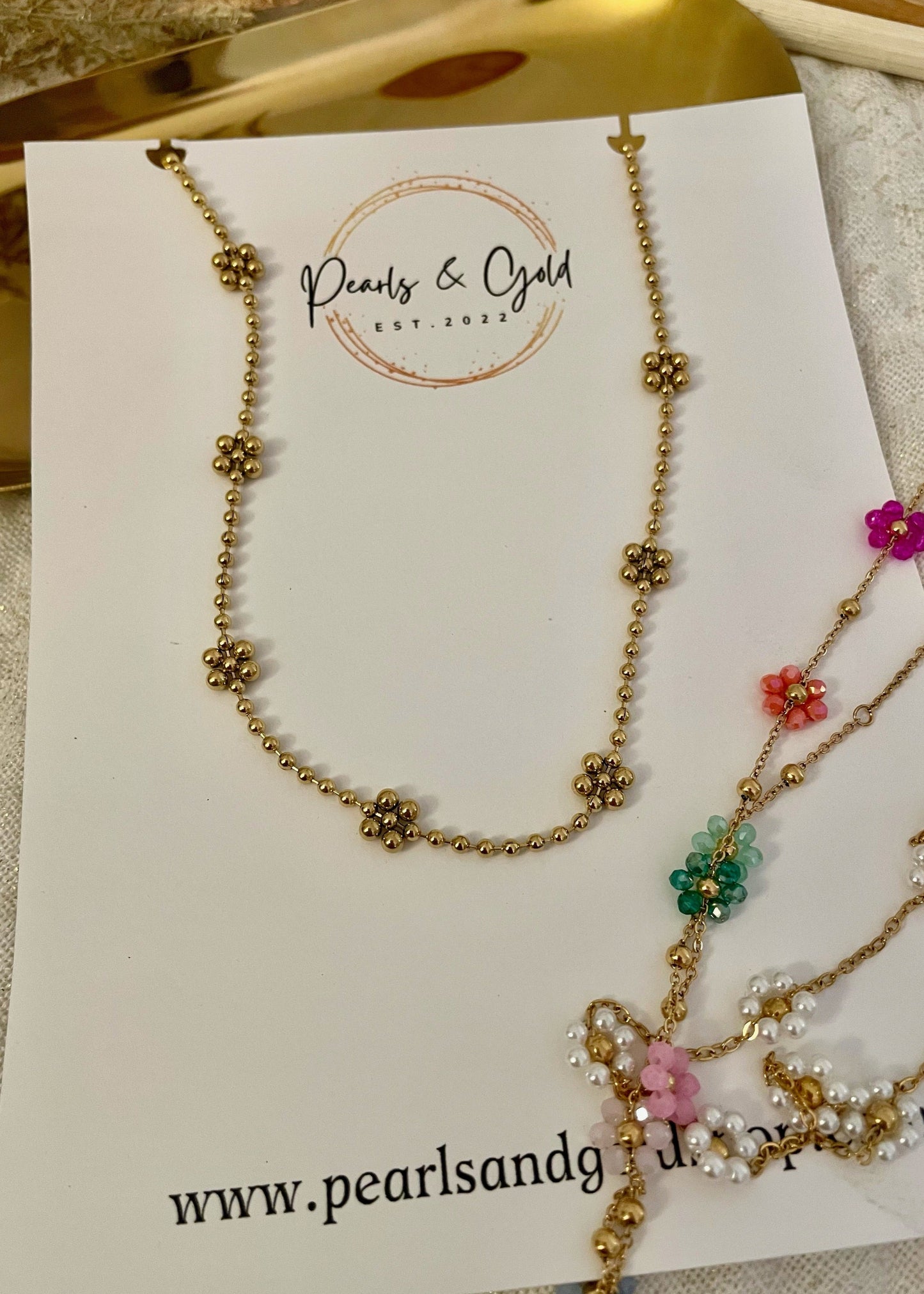 Golden Flower Necklaces