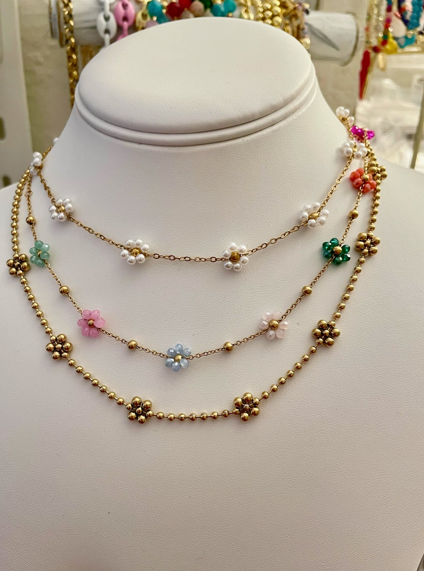 Golden Flower Necklaces