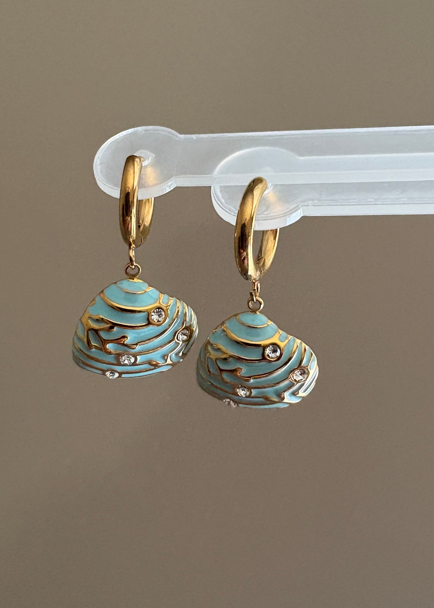 Blue Shell Earring