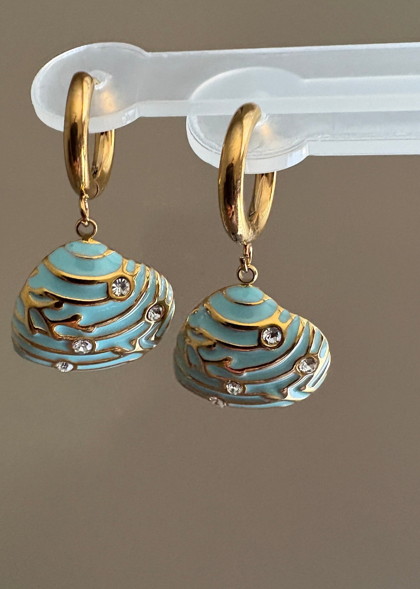 Blue Shell Earring