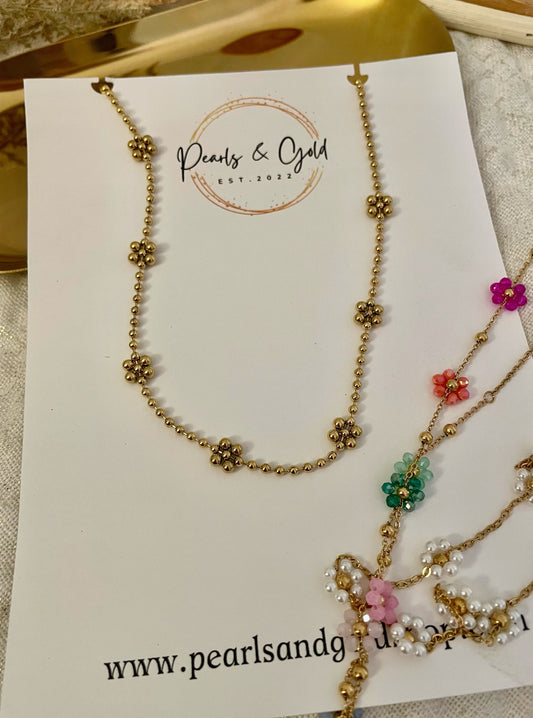 Golden Flower Necklaces